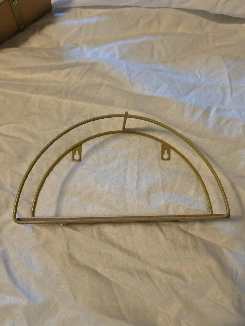 Gold Metal Geometric Wall Shelves - Set of 2